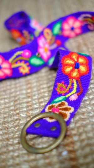 Image of Multicolor hand embroidered belts 