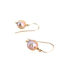 Image 3 of 14k gold baroque pearl earrings
