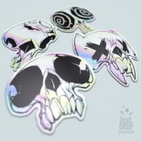 Image 2 of "Holographic Skulls" Stickers 4 Pack