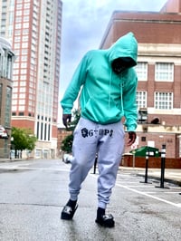 Image 4 of GIGPS GREY LETTERMAN SWEATPANTS