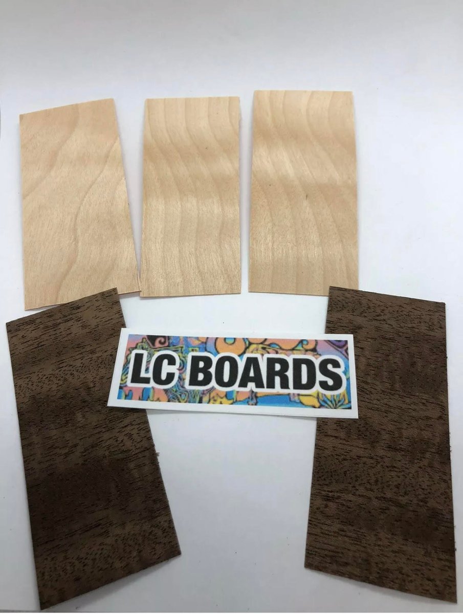 LC BOARDS Fingerboard Veneer Wood Pre Cut Curly Maple And Ebony 5 plys