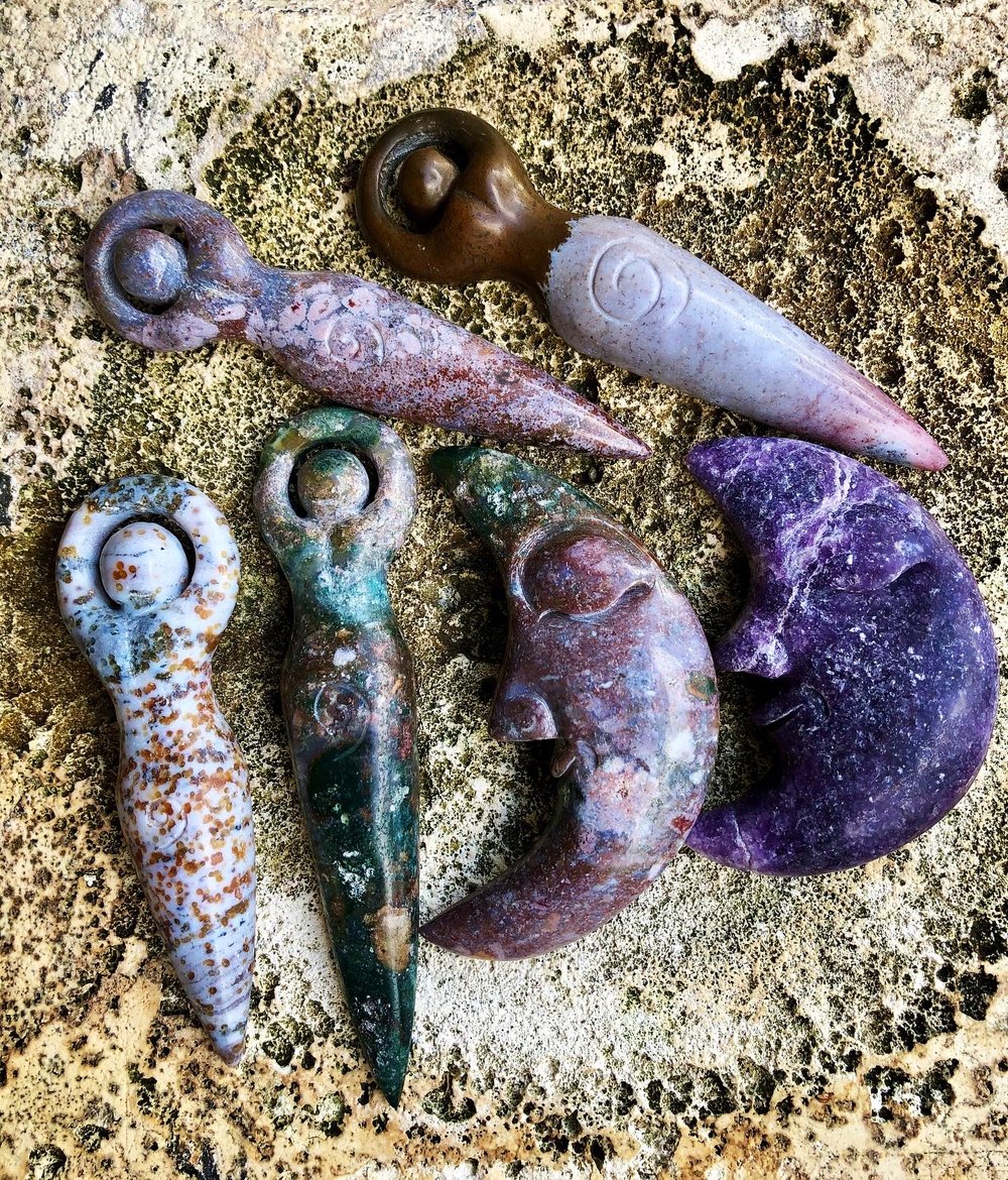 Image of Spiral Goddess Ocean Jasper Carvings