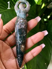 Image 2 of Spiral Goddess Ocean Jasper Carvings 