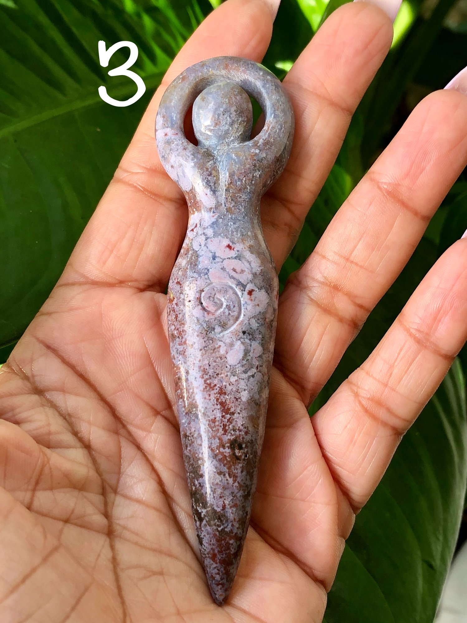 Image of Spiral Goddess Ocean Jasper Carvings 