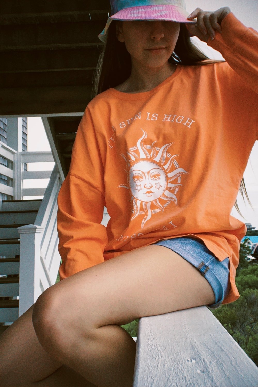 Image of THE SUN IS HIGH AND SO AM I - Melon drop shoulder long sleeves