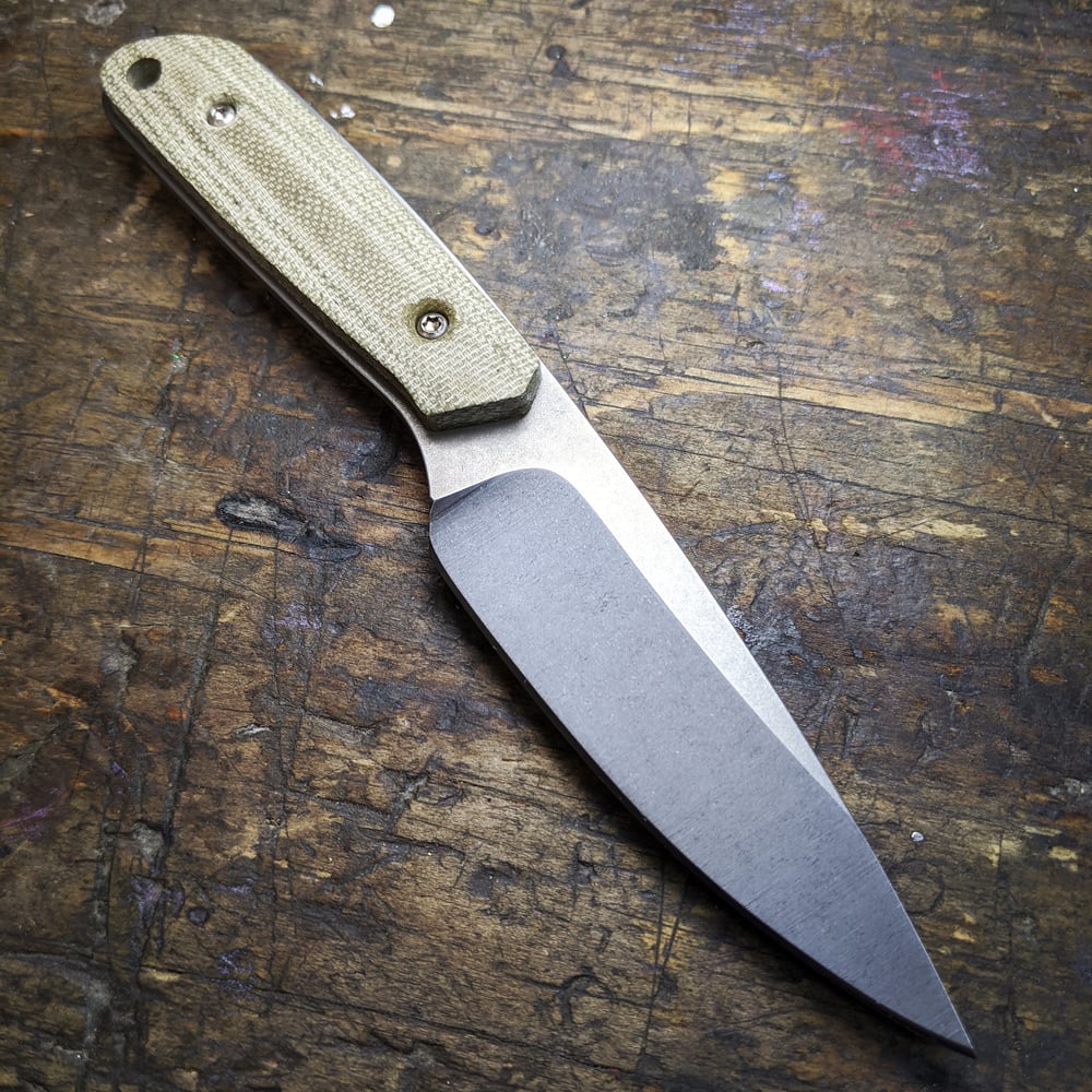 Image of Apex Backpacker - Nitro-V Steel and Green Canvas Micarta