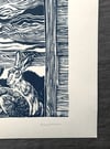 THE ANTICIPATION: 9X12 INCH LIMITED EDITION LINOCUT PRINT 