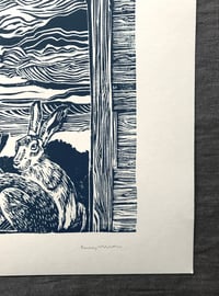 Image 3 of THE ANTICIPATION: 9X12 INCH LIMITED EDITION LINOCUT PRINT 