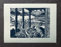 Image 2 of THE ANTICIPATION: 9X12 INCH LIMITED EDITION LINOCUT PRINT 