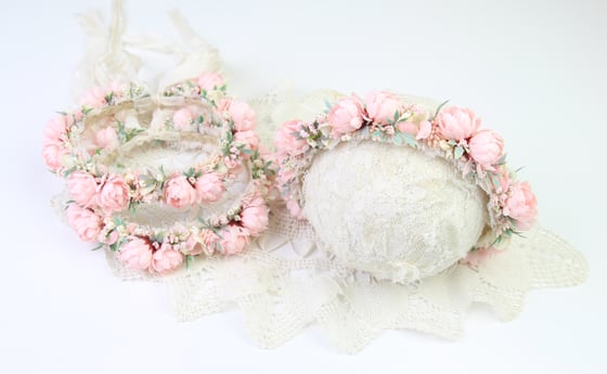 Image of Soft Pink Floral Halo/Silk Tieback