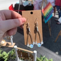 "Teardrop" Opalite and Agate Drop Earrings