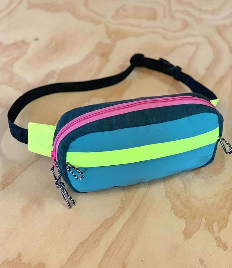 LIMITED EDITION HAND MADE FANNY PACK - AQUA TROPIC