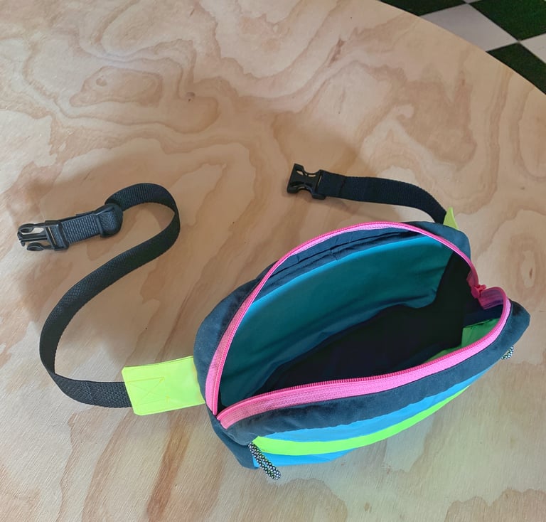 LIMITED EDITION HAND MADE FANNY PACK - AQUA TROPIC  Image 3