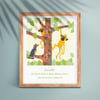 Nursery art print "Silvered leaf monkey + Rhinoceros Hornbill" - Children room - New born gift