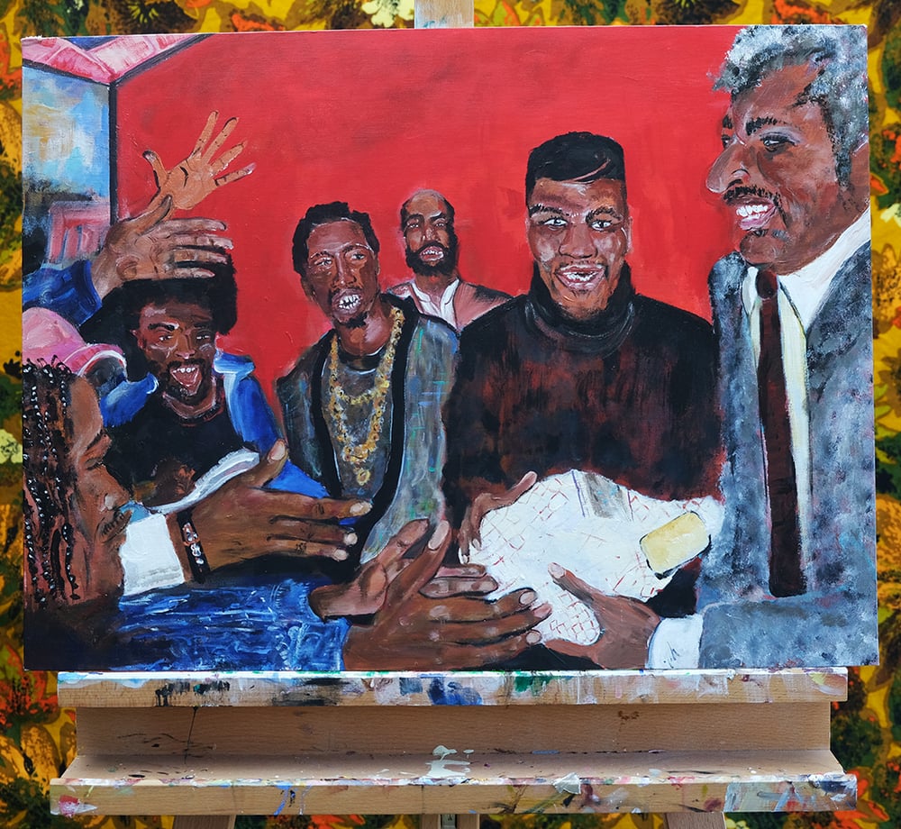 Image of MIKE TYSON & DON KING original painting