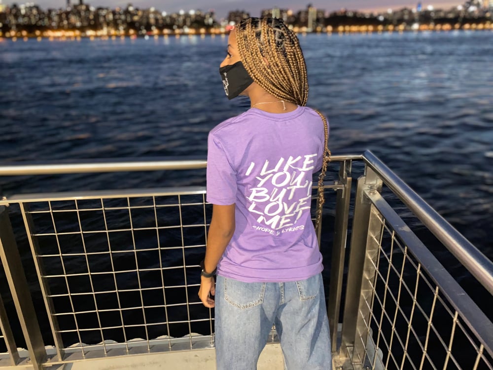 Purple White T