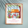 Nursery art print "Malayan Tiger + Rajah Brooks butterfly" - blue - Children room - New born gift