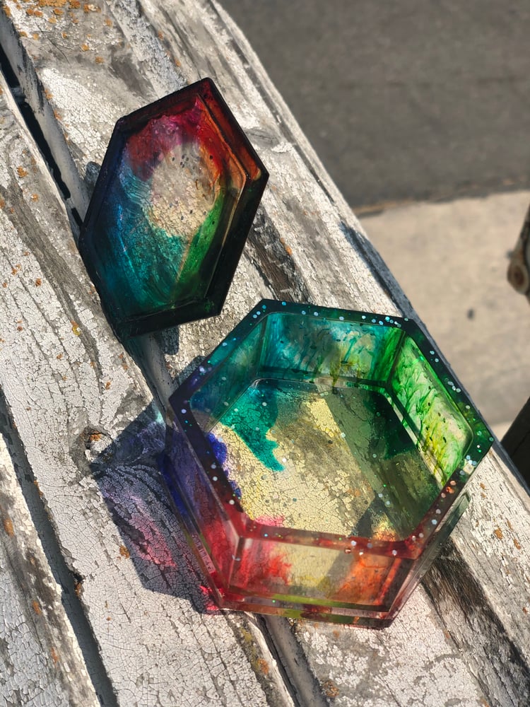 Image of Resin Hexagon Jewelry Box