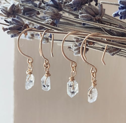 Image of HERKIMER droplets (also available in sterling silver)