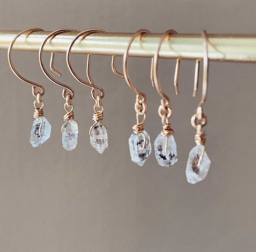 Image of HERKIMER droplets (also available in sterling silver)