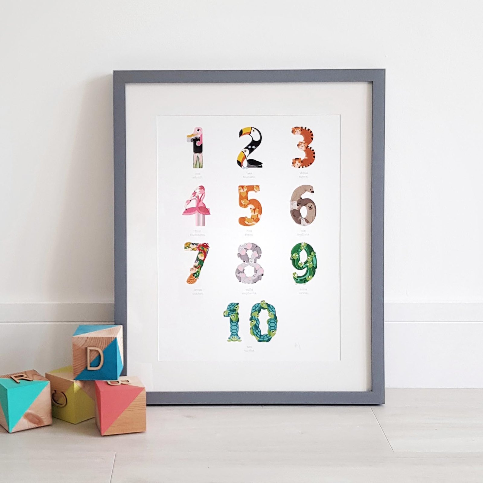 ARTCANVAS Kids Animal Alphabet Number 2 Two Numeral Canvas buy Art Print