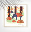 Malayan Tapir - Jungle Animals Prints - Nursery Print - Children Room - New born gift - Vanilla
