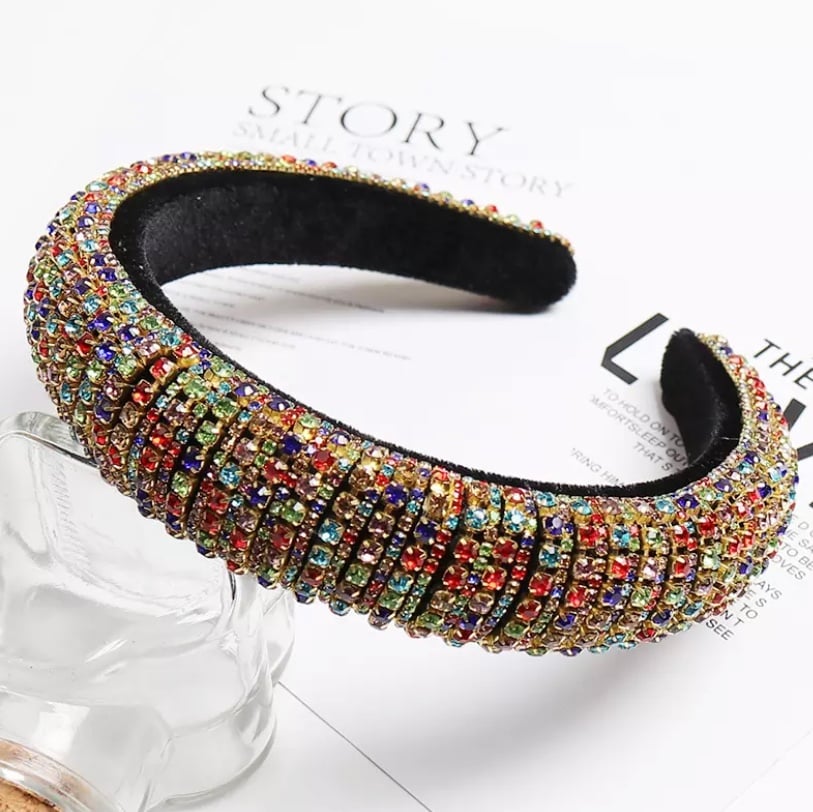 Image of Multicolored Blinged Headband 