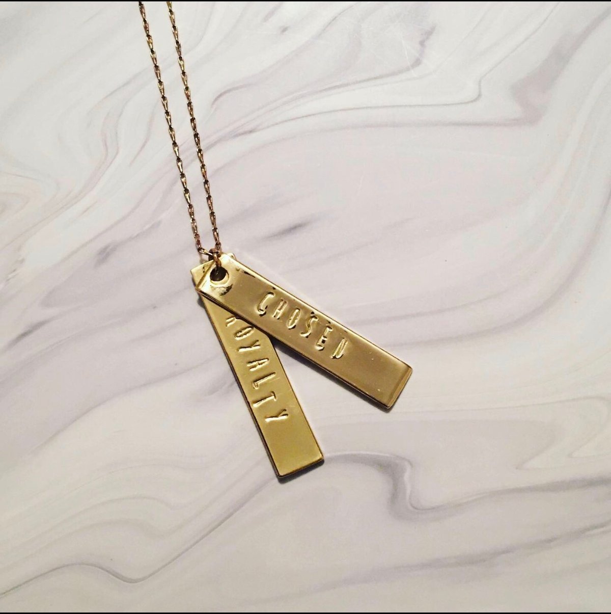 Image of Hand-Stamped Vertical Bar Necklace