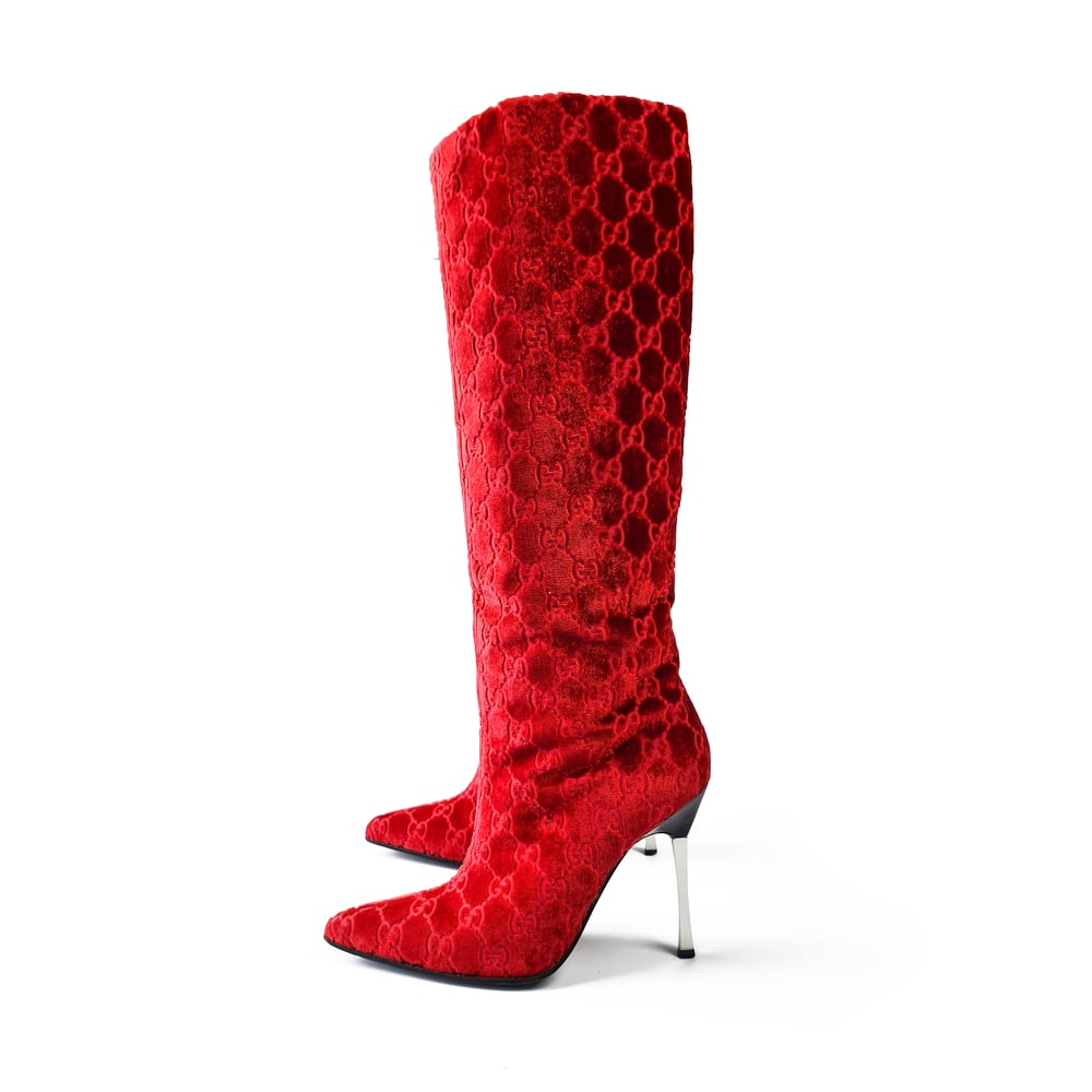 Image of Gucci by Tom Ford Velvet Boots