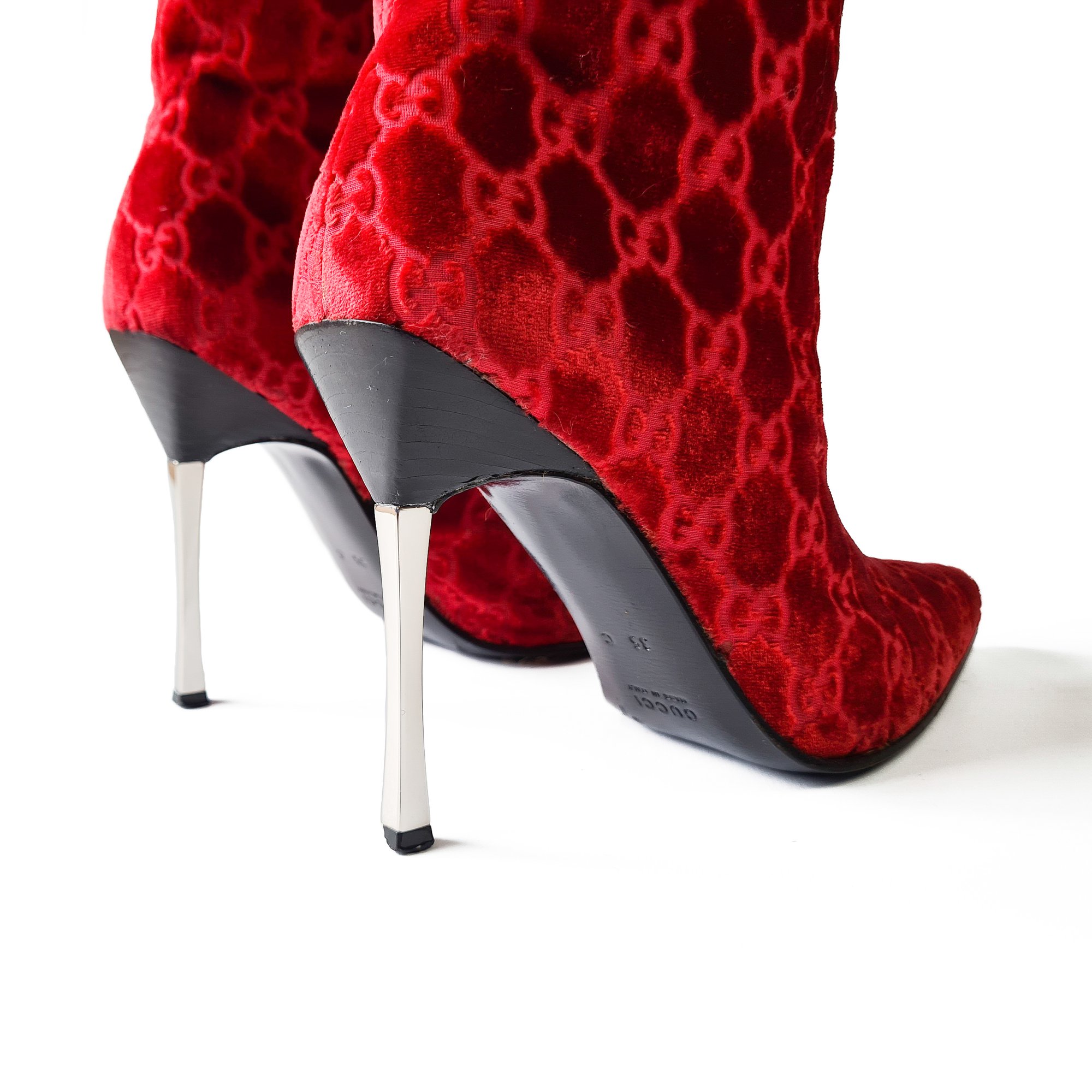 Image of Gucci by Tom Ford Velvet Boots
