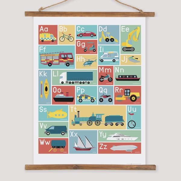 Image of Transport Alphabet Print