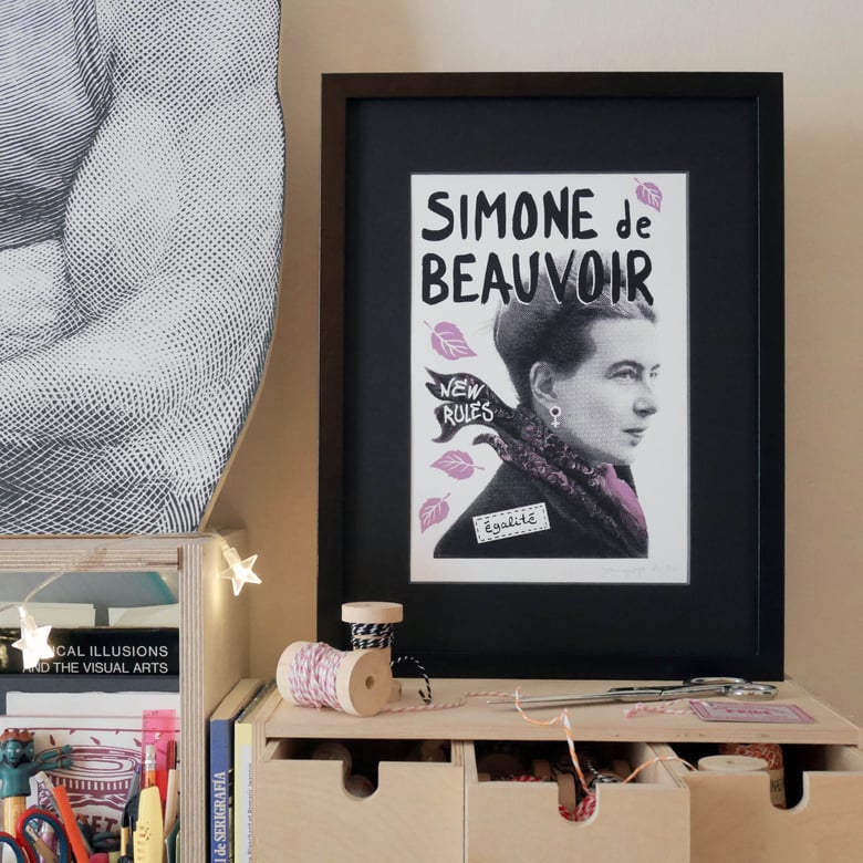 Image of SIMONE DE BEAUVOIR  screenprint