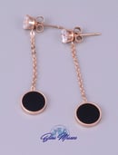 Image 2 of Cubic Zirconia 14K Rose Gold Plated Hanging Studs 