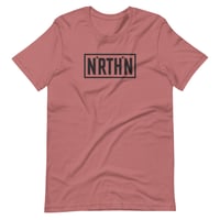 Image 1 of N'RTH'N - Box Logo Unisex T-Shirt (Black on Mauve)
