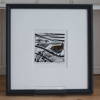 'A moment to catch a breath' framed linocut