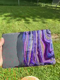 Image 2 of “Purplee Cheeseboard” Slate, Acrylic, and Resin SOLD