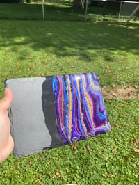Image 3 of “Purplee Cheeseboard” Slate, Acrylic, and Resin SOLD