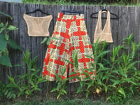 Image 2 of Orange & Gold African Print Extra Wide Palazzo Pant