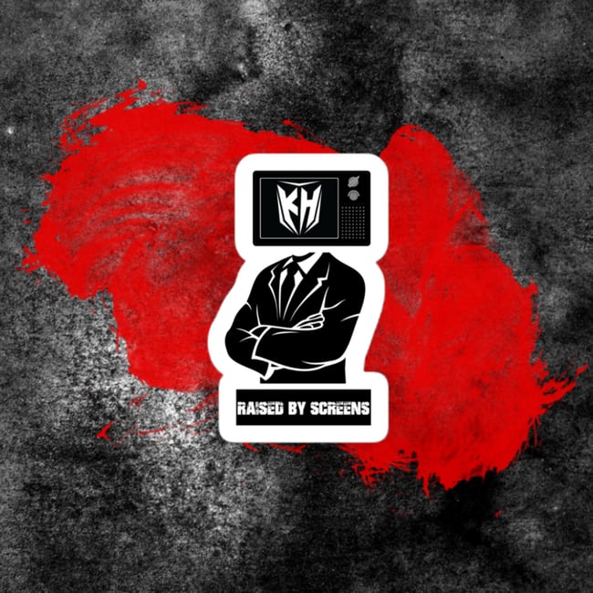 Raised By Screens Bubble-Free Stickers