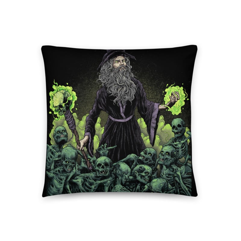 Image of NecroWizard Throw Pillow