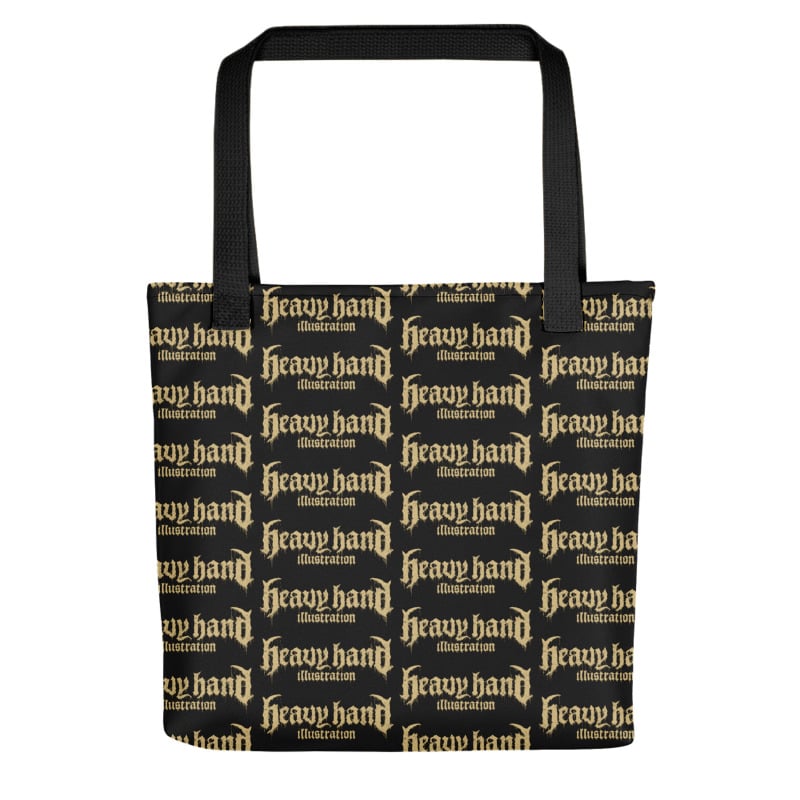 Image of All-Over Print Heavy Hand Logo Tote Bag