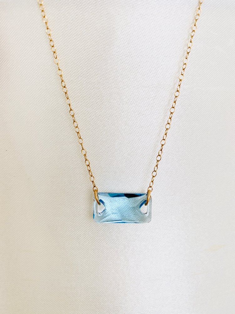 Image of Gold Kiss Polygon necklace Aqua