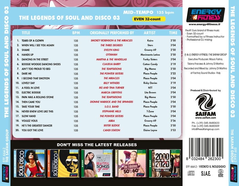 EFF664-2 // THE LEGENDS OF SOUL AND DISCO 03 (MIXED CD COMPILATION 135 BPM)