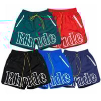 RHUDE New Shorts Letter Logo Print Zipper Pocket MultiColor