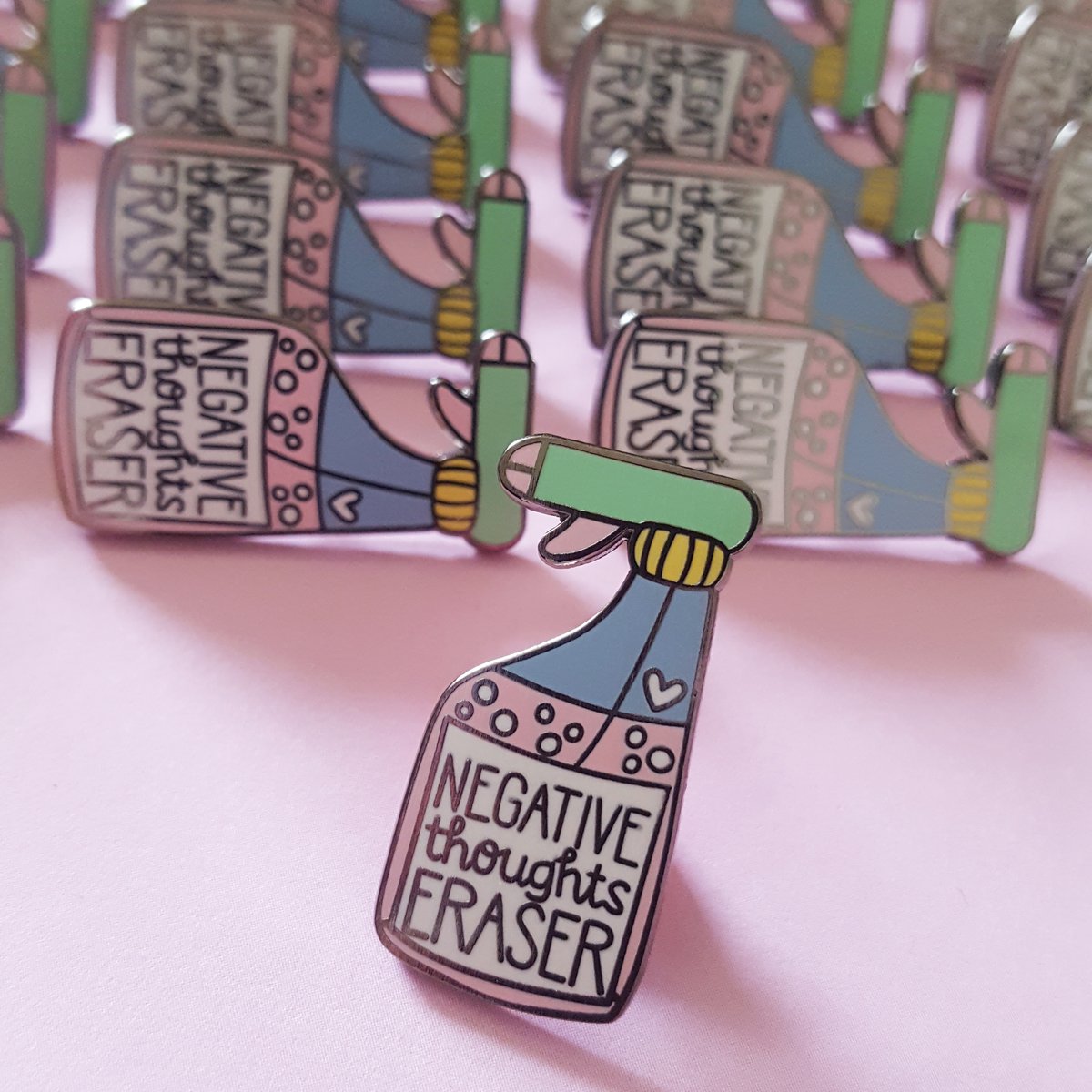 Negative Thoughts Eraser - Hard Enamel Pin