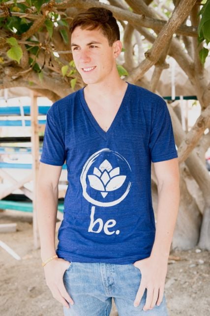 Image of 'Be.' V neck T-Shirt (Indigo)