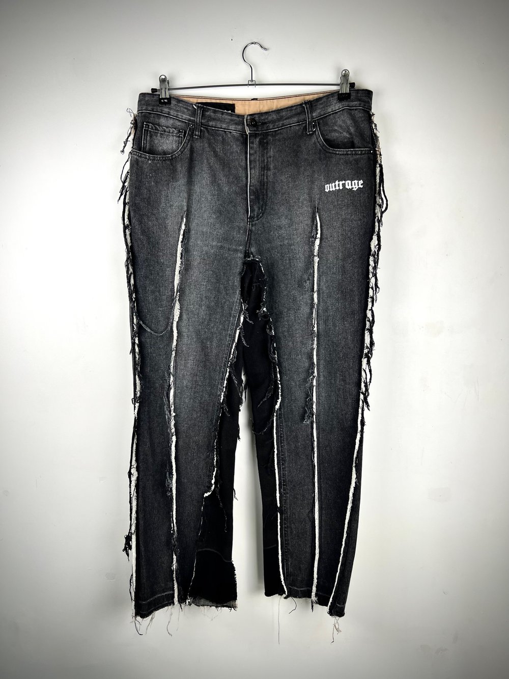 Fringes grey denim 