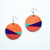 Nova Abstract Color Block Wood Earrings