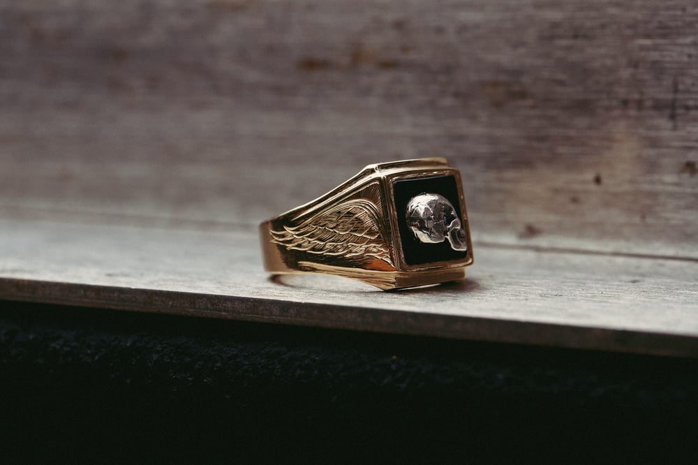 Image of 14k Gold Skull Ring 