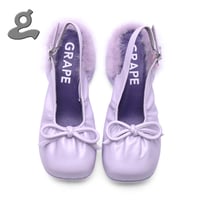 Image 4 of Purple Sheepskin Platform Sandals 'Ballerina'